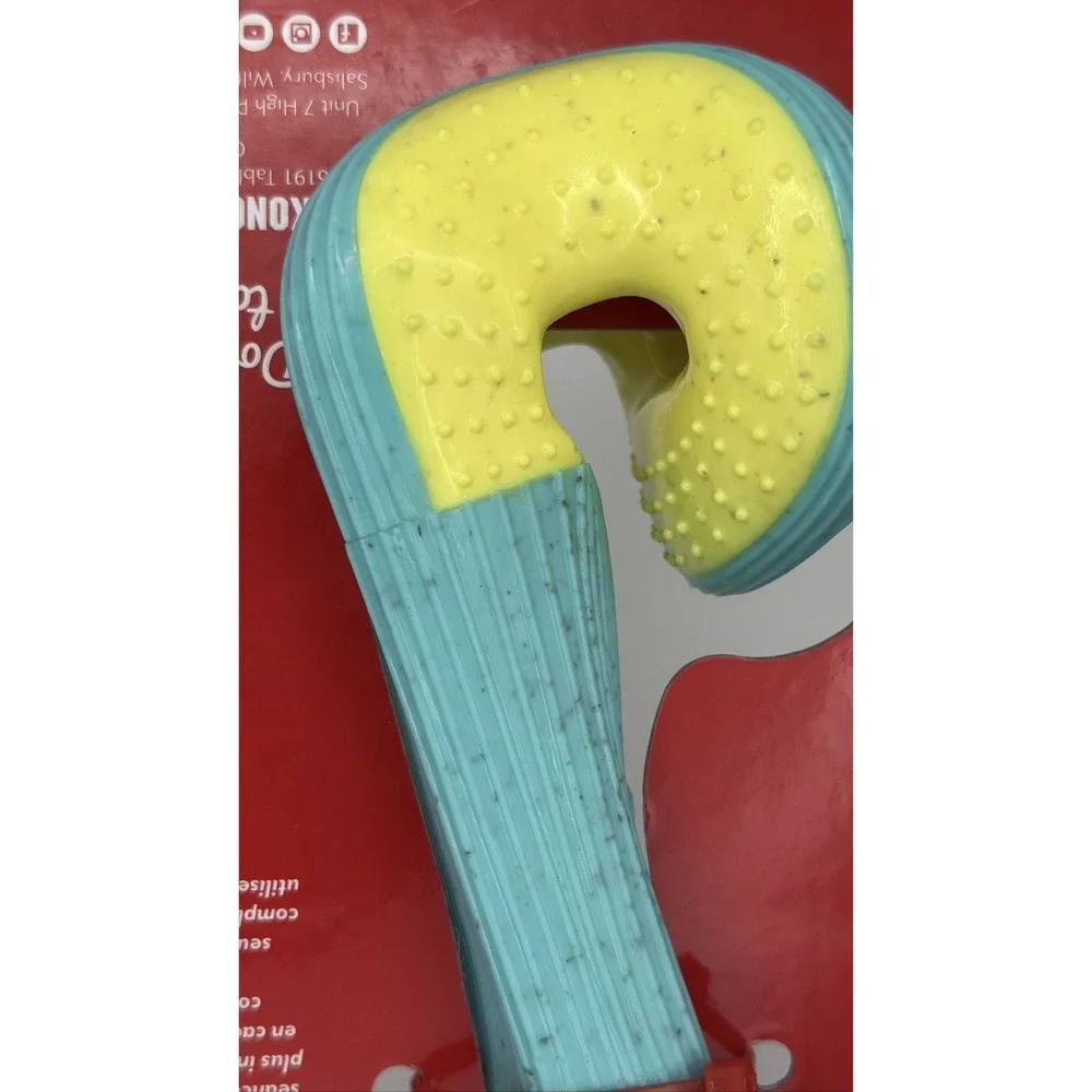 KONG Rerun Whoosh Bone Dog Toy M/L Treat Holding Fetch Teal Yellow PRW12